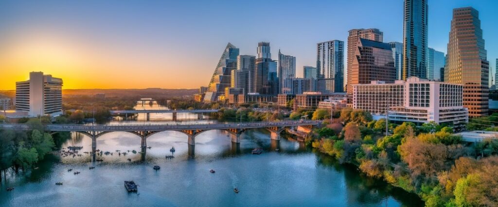 Austin skyline with congress bridge